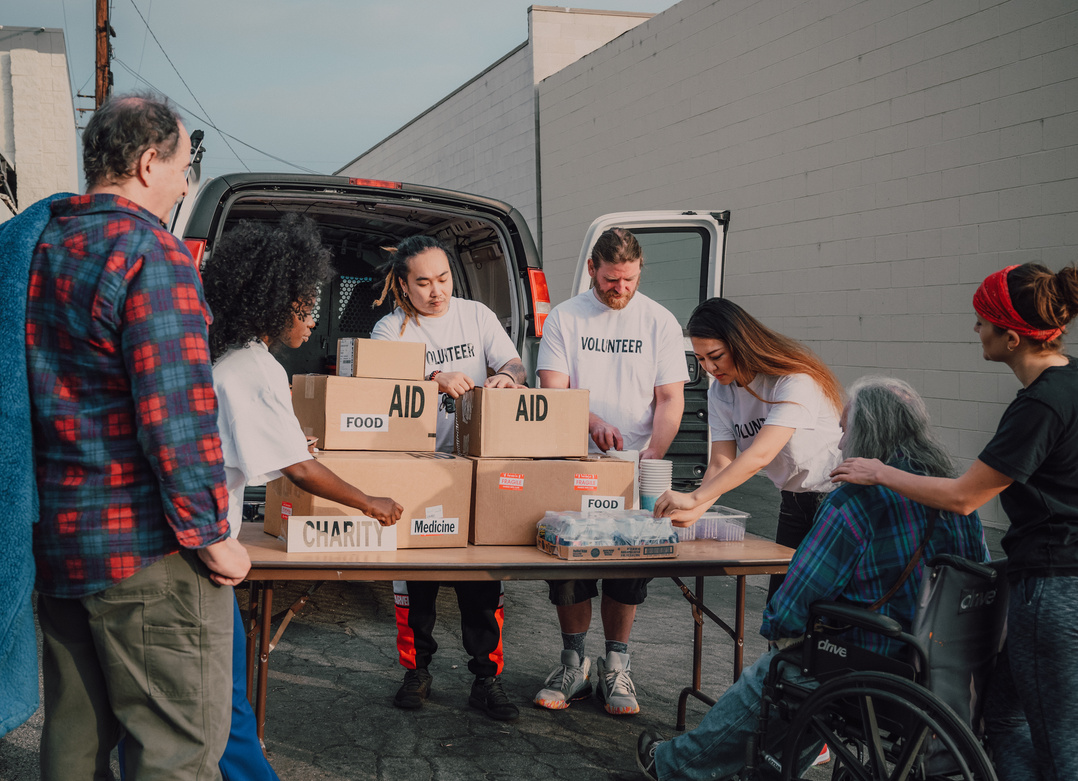 A Volunteer People Helping Others 